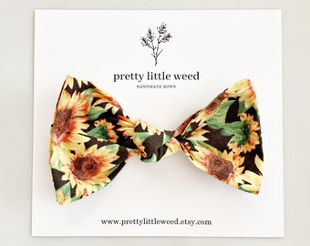 Sunflower Print Baby Bow, Alligator Clip or Headband