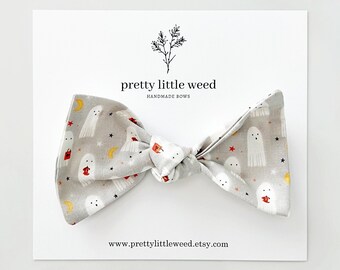 Ghost Print Halloween Hair Bow, Baby Headband or Clip
