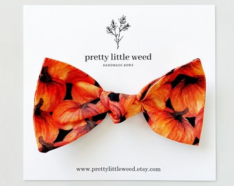 Halloween Pumpkin Hair Bow, Baby Headband or Clip