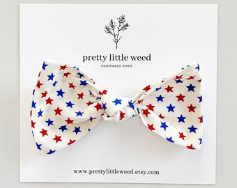4th of July Star Bow, Patriotic Baby Headband or Clip