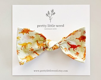 Dinosaur Print Hair Bow, Baby Toddler Clip or Headband