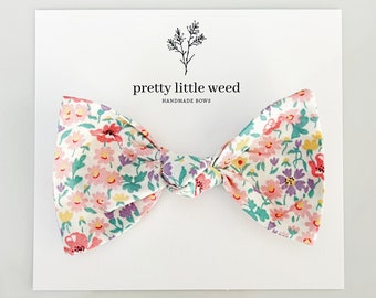 Spring Floral Baby Bow, Shabby Chic Hair Clip or Headband