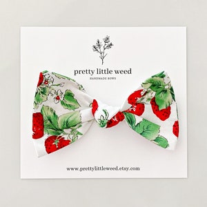 vintage strawberry bow, strawberry hair bow, strawberry baby headband, strawberry baby bow, strawberry bow, strawberry baby shower, baby bow