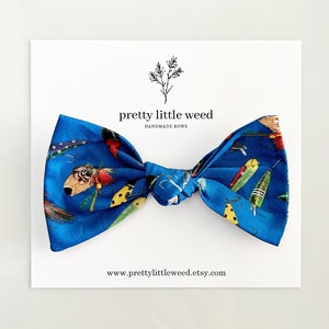 fishing lures hair bow, fish hair bow, fishing bow, fish bow, fishing hair clip, toddler fishing bow, fishing headband, fishing hair clip