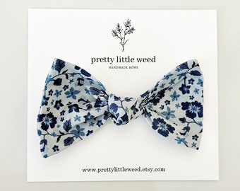 Floral Baby Bow, Cotton Hair Clip or Headband