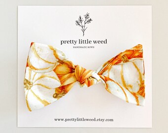 Fall Pumpkin Hair Bow, Toddler Headband or Clip