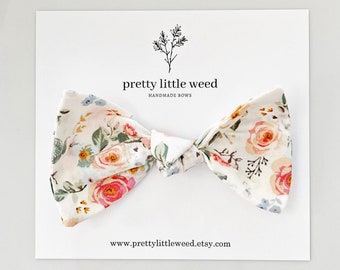 Floral Baby Bow, Shabby Chic Headband or Clip