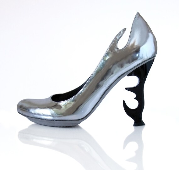 silver grey ladies shoes