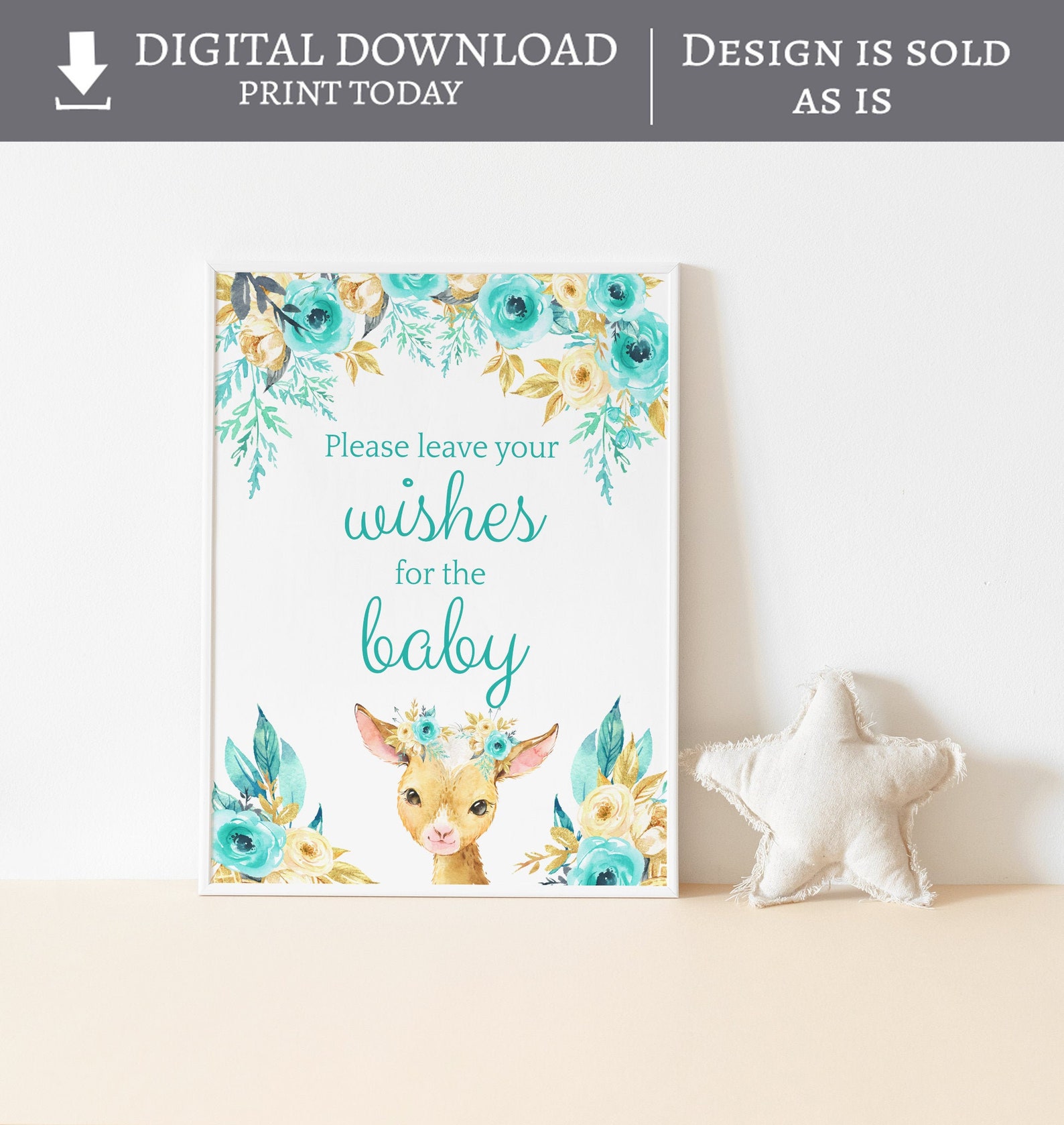 Printable Please Leave Wishes for Baby Party Baby Shower Sign Etsy