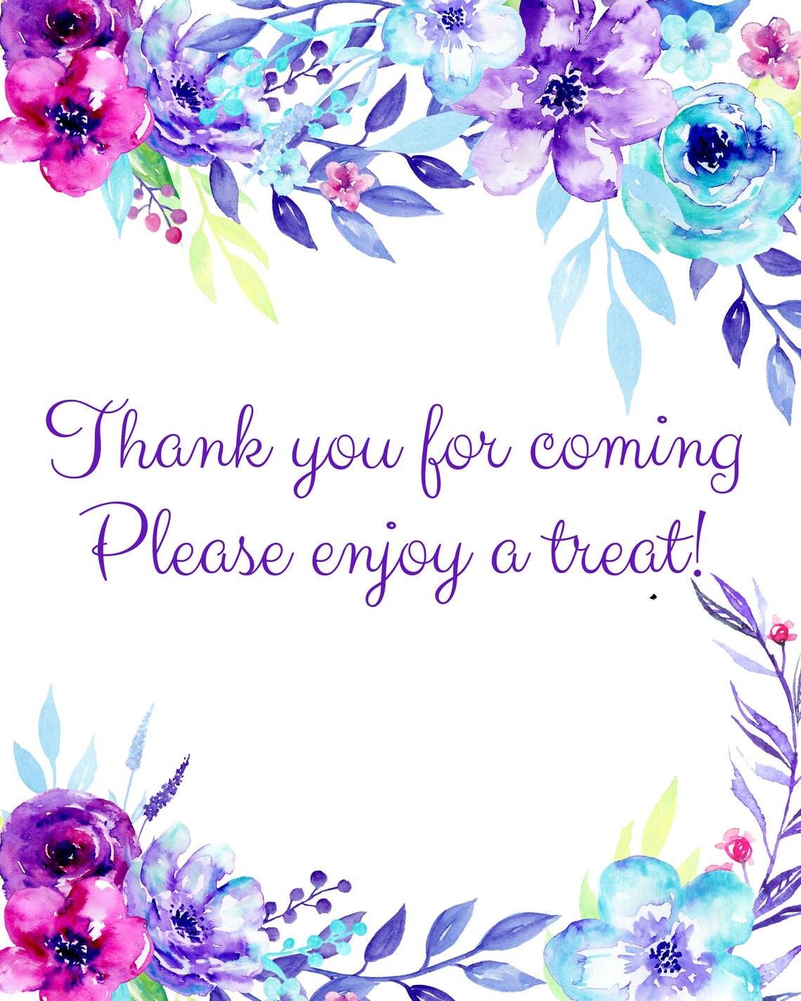Thank You Enjoy A Treat Sign Printable Baby Shower Sign - Etsy Canada
