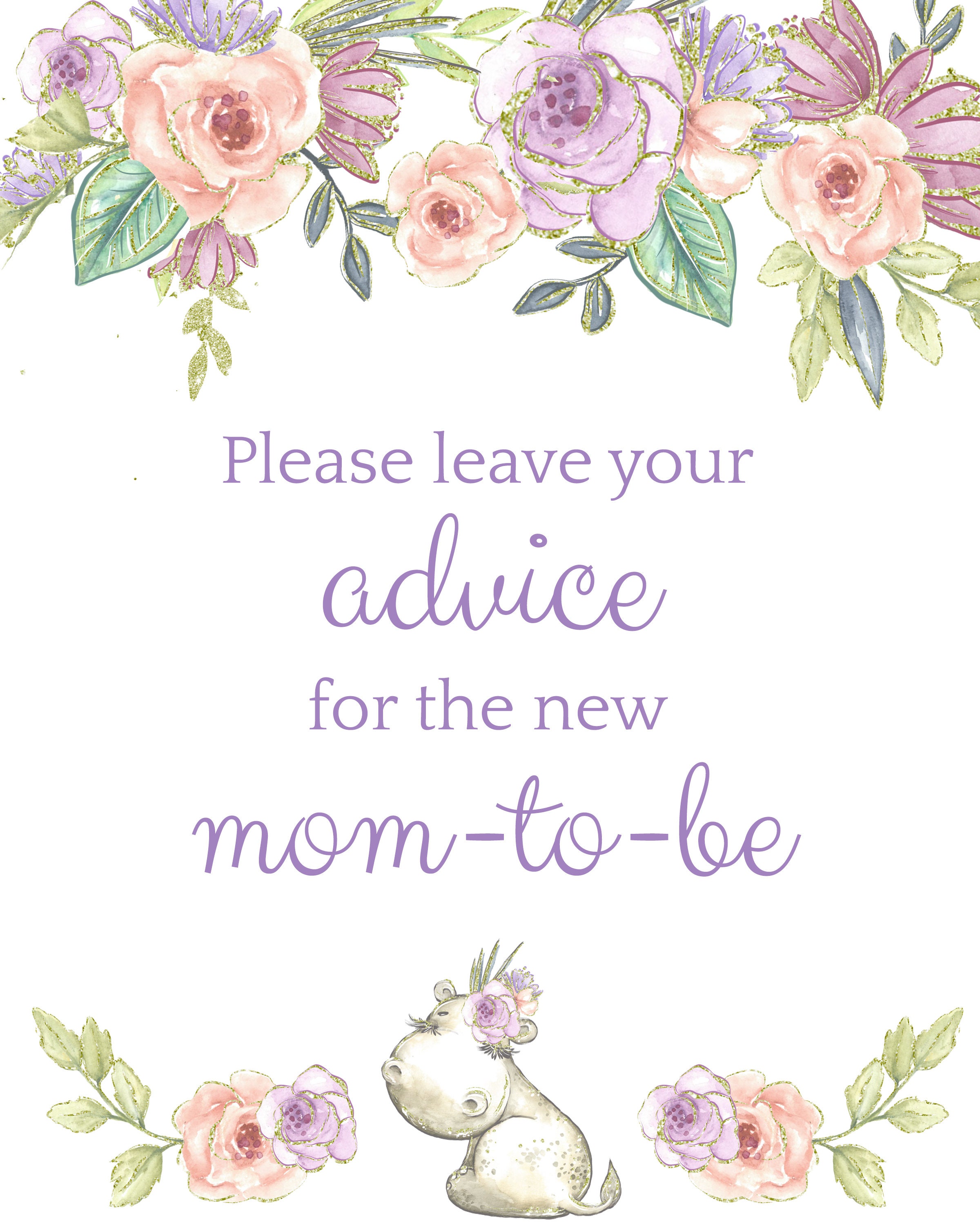Please Leave Advice for Mom-to-Be Printable Baby Shower Party | Etsy