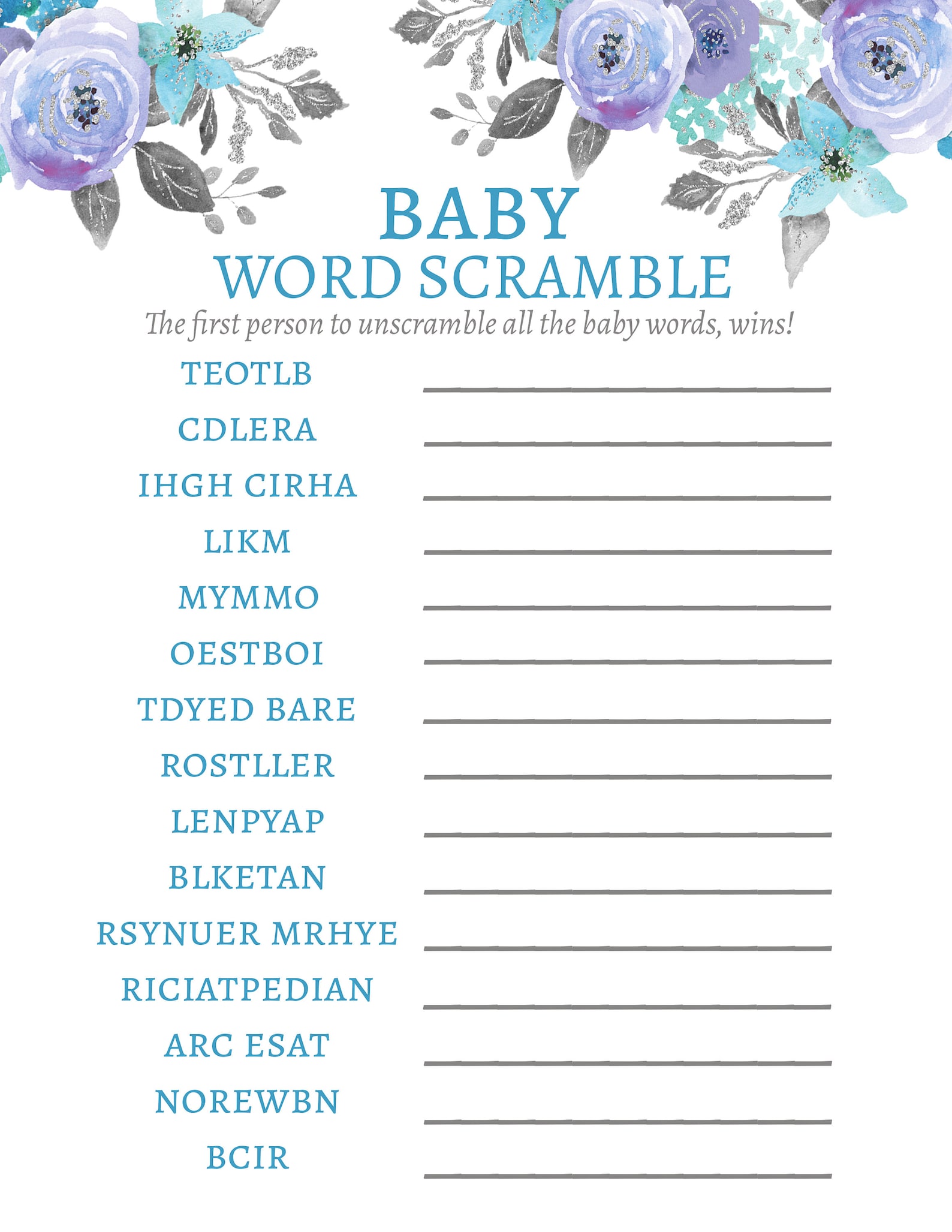 Set of 5 Baby Shower Games Printable Animal Baby Shower - Etsy