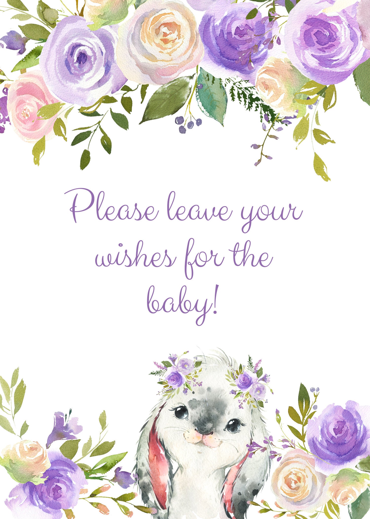 Leave Wishes For Baby Digital Printable Baby Shower Sign with Etsy