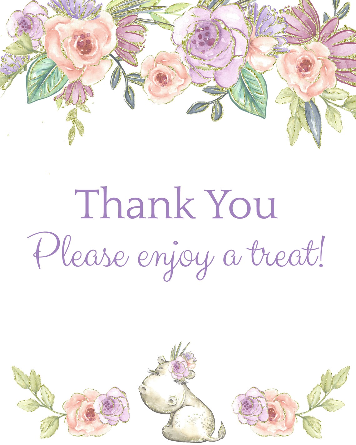 Thank You Please Enjoy A Treat Printable Baby Shower Party | Etsy
