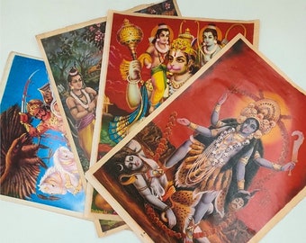 Vintage Antique 4 different God Prints posters 1980s collectible lithographs