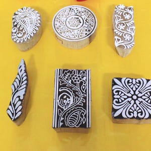 Lot de 6 tampons d'impression en bois