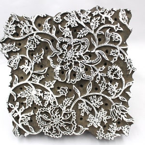 Indische Holzdruckblock Stempel handgeschwungene florale vintage Drucke