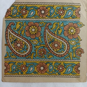 vintage Textile fait à la main motifs floraux fleur art de collection