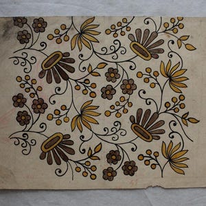 Rares motifs faits main sur papier oeuvres d'art florales utilisations textiles