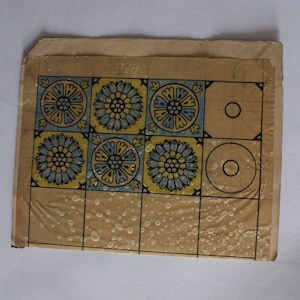 Indian Floral design handgeschilderd oud zeldzaam stuk collectible Indian art design