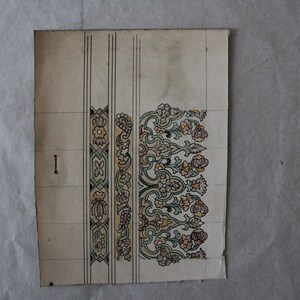 Vintage Papier Textil Designs - Handgemalte Künstlerische Muster