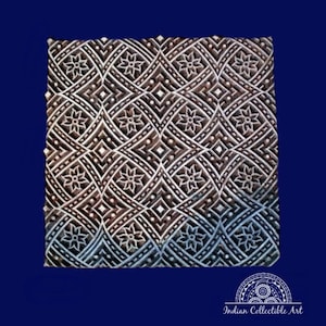 Sello de bloque de impresión de madera textil Diseños de impresión de tela curvada a mano