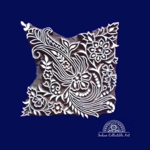Holzdruckblock florales Design handgeschnitzter Stempelstoffdruckblock