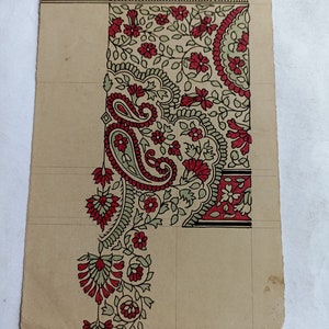vintage fait à la main floral rare artwork motifs textiles