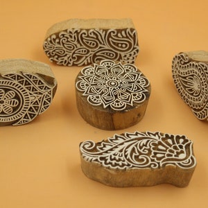Indianer Dekoratives 5er Set Verschiedene Motive Stempel Holzklotz Drucke