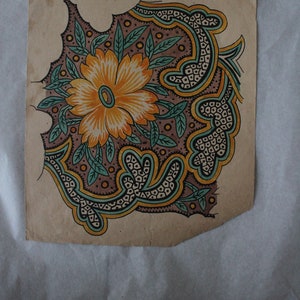 Indian Floral Kunstwerk Sammler Papier Designs Vintage