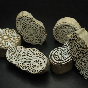 Holzdruckstempel 6er Set Holzstempel mit bunten Designs
