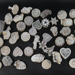 45 different designs wooden printing block stamp textile dye