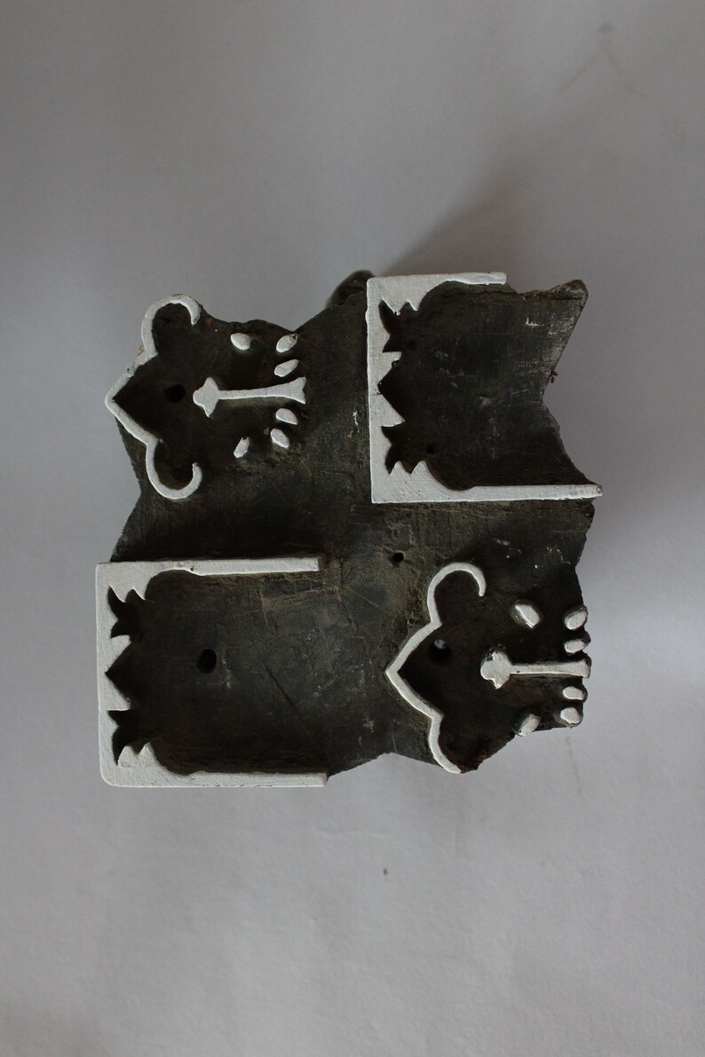 Wooden Printing block stamp textile design hand curved indian print