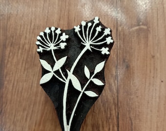 Floral Design Print Making Wooden Stamp 3 Inches Block