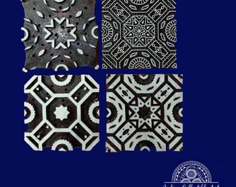 Wooden Printing Block 4 Color Textile designs fabric print dyi
