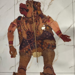 Old Rare Leather Shadow puppet vintage collectible artwork