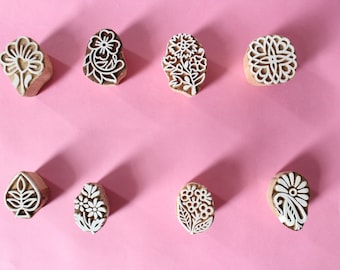 Miniature smallest wooden printing block dyi for kids ( Set of 8 ) Shapes