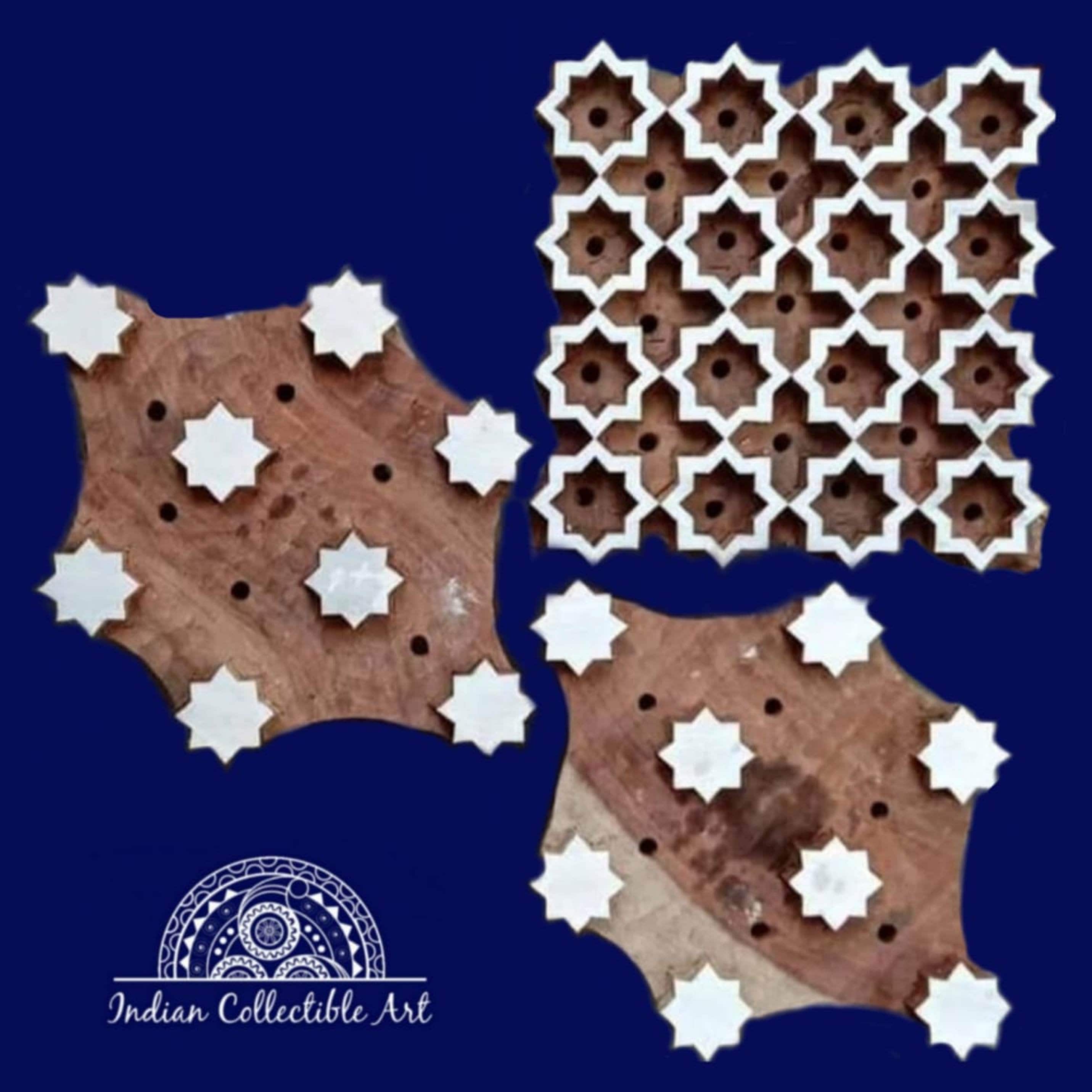 Wooden Printing Block Three Color Triple color print block stamp design