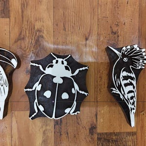 Bloc de fabrication d'oiseaux et de cafards en bois, lot de 3