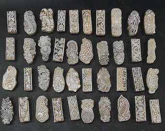 Decorative Wooden Printing block Smallest Set of 40 different designs block print kids design