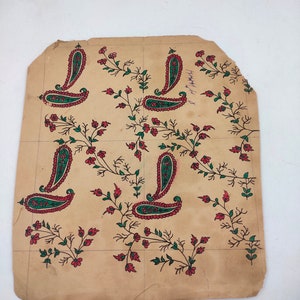Old Textile Designs Floral Handgeschept papier verzamelbaar kunstwerk