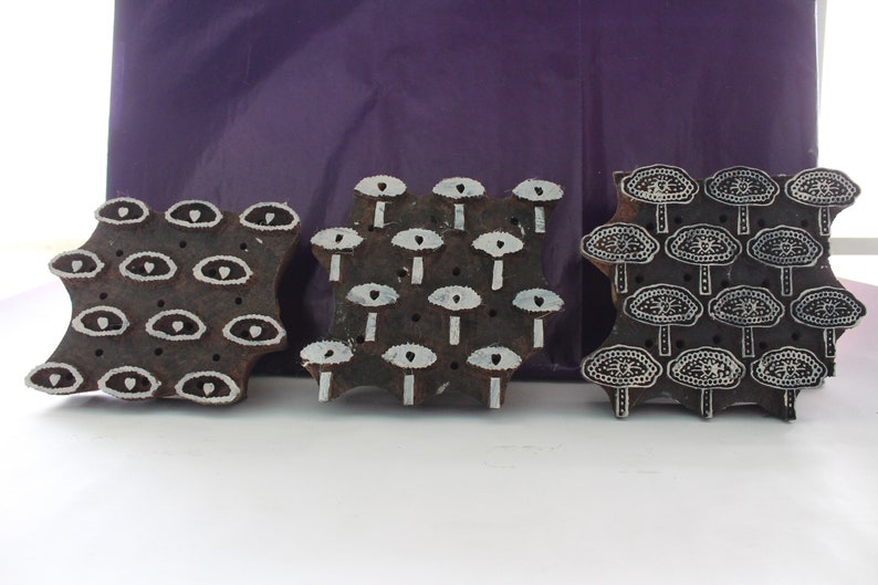 Wooden Printing Block Three Color Triple color print block stamp design
