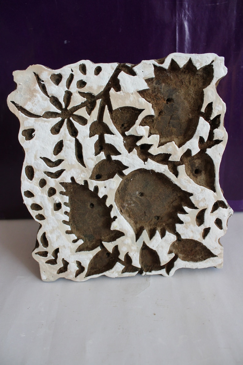 Wooden Stamp Block Printing Design Hand Curved Fabric Dyi