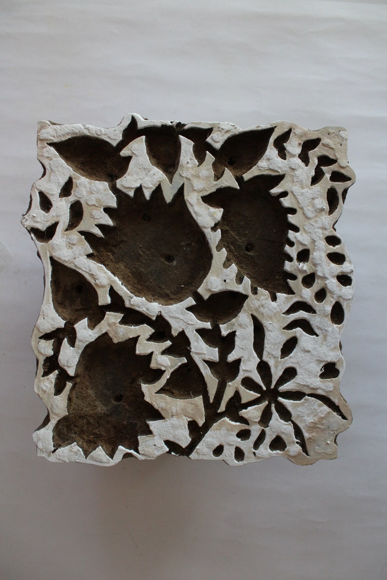 Wooden Stamp Block Printing Design Hand Curved Fabric Dyi
