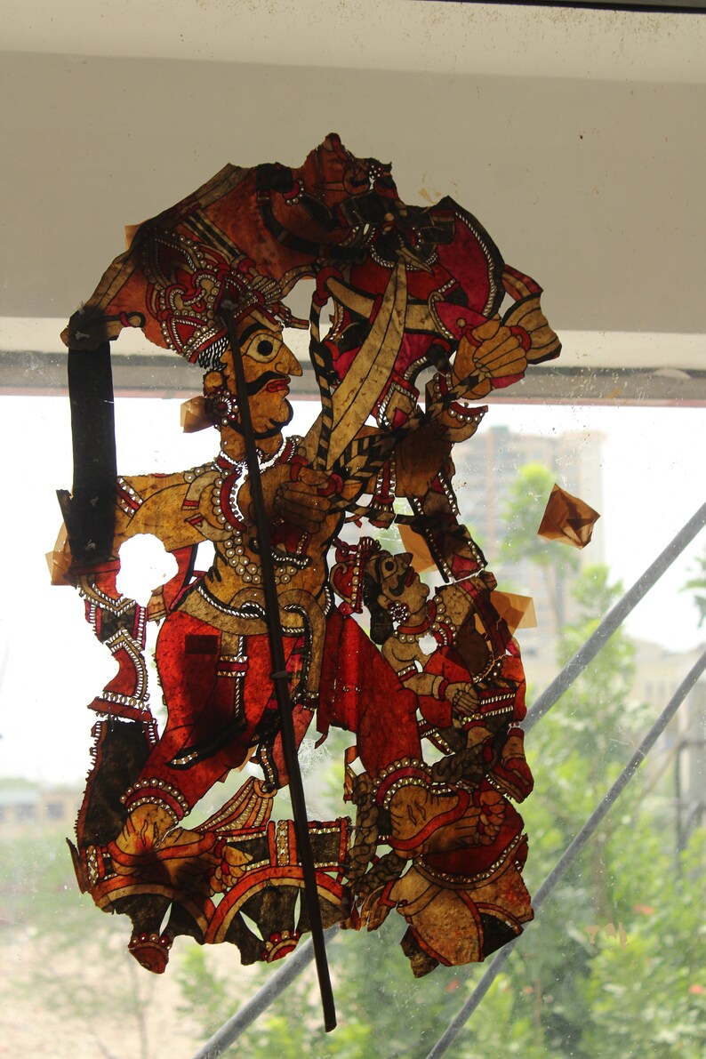 Sword Puppet Wayang Leather Shadow Puppet 1900s Rare Collectible Puppetry Original ...