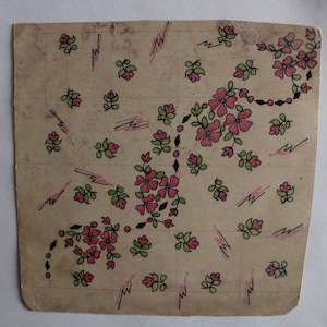 Textiel Vintage Floral handgemaakt oud papier textiel design vintage collectible kunstwerk