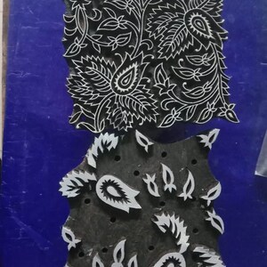 Hand Block Druckplatten Stoff Designs zweifarbige Blumendruck 6 Zoll