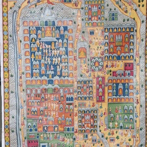 Hand-Painted Jain Pichwai Haveli Masterpiece Divine Narratives