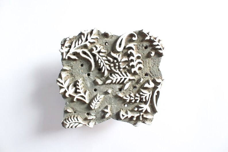 Wooden Textile Printing Block Hand Curved Vintage Fabric print Making Tools