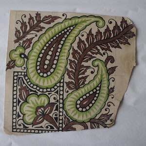 Diseños textiles antiguos de época, obras de arte raras hechas a mano, piezas de arte coleccionables en papel
